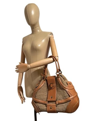 Vtg Alexander Mcqueen Brown Leather Woven Bag - Image 1 of 4
