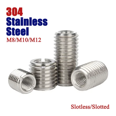 M8-M12 Sleeve Thread Adapters 304 Stainless Steel Threaded Inserts Reducing Nut - Image 1 of 4