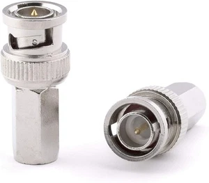 RG59 BNC Connectors - Twist-on Male Coaxial Adapters for CCTV Camera - 25 Pack - Picture 1 of 9