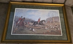 Quadro Vintage Sheldon Williams Gone Away Stampa Cornice Inglese Caccia Volpe Cavalli - Foto 1 di 5