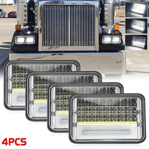 Bright 4pcs for Western Star 4900 Semi Truck 4x6" Led Headlights Hi/Lo Beam DRL - Picture 1 of 10