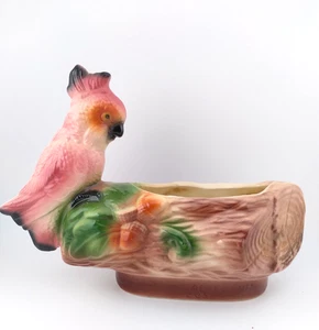 California Pottery Rosa Kakadu Übertopf #205 Vogel Papagei Keramik - Bild 1 von 19