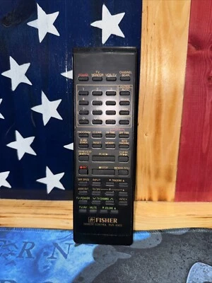 Fisher RVR-4903 TV / VCR Remote Control, Black - OEM Original Vintage - Image 1 of 2