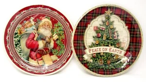Platos de papel de estudio punzón Jolly Santa & Tartan árbol de Navidad 16 piezas 62224 - Imagen 1 de 4