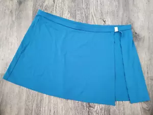 Calvin Klein Swim Skirt Size Large Coverup Blue Teal Nylon Stretch Mini - Picture 1 of 4