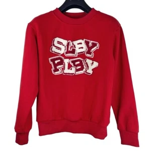 SOLEBOY Herren Designer rotes Sweatshirt Blockbuchstabe Patchd S - Bild 1 von 5