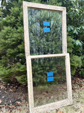 2 - 22 x 25 Vintage Window Frames sash old Single pane Top & Bottom From 1920 Cover