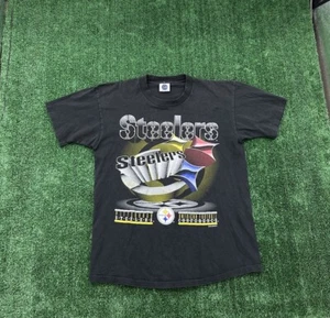 Vintage 1994 Pittsburgh Steelers AFC Conference T Shirt Mens Large Black - Picture 1 of 7