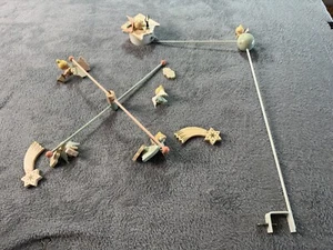 IRMI Nursery Hand Painted Wooden Angel Baby Crib Mobile Works READ 2S - Picture 1 of 7