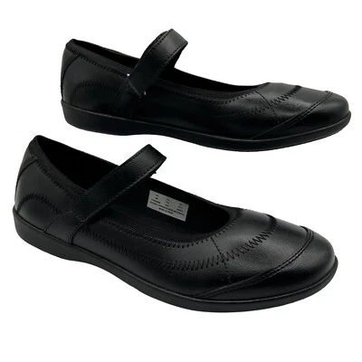 Hush Puppies NEW Womens 6M Leather Mary Jane Flat Shoes Memory Foam Adj Strap - Image 1 of 4