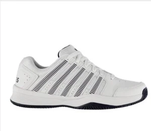 K-Swiss Court Impact Mens Low Athletic Sneaker, SZ 8, M, White/Blue 03775-117 - Picture 1 of 4