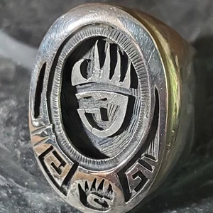 Hopi JOE JOSYTEWA heavy Overlay Bear Paw Ring Size 10.5 & 38g - Picture 1 of 13