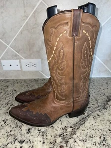 Dan Post 2148 Handcrafted Cowgirl Boots Leather Brown Women’s 10.5 D Good Shape - Picture 1 of 10