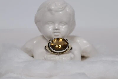 LAGOS Caviar Arcadio Citrino Dos Tonos Plata de Ley y 18K 14X10mm Anillo Tulipán! Foto 1 de 4