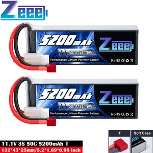 2x Zeee 11,1V 3S Lipo Akku 5200mAh 50C T Stecker für RC Flugzeug Auto Boot UAV - Bild 1 von 8
