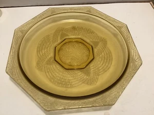 Vintage Amber Romanesque beaded Star bowl - L.E Smith - Picture 1 of 12