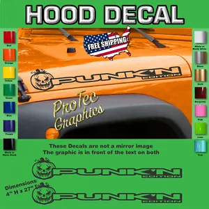 Hood Vinyl Decal Graphics Fits Jeep Wrangler - SH-280 - (Punk'n) - Picture 1 of 3
