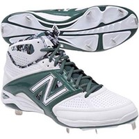 new balance green and white baseball cleats