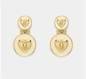 Mimco Elle Ferguson Los Angeles Heart Drop Statement Earrings | RRP $129.95 - Picture 1 of 10