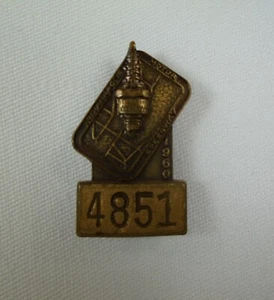 1960 Indianapolis 500 Bronze Pit Badge # 4851 Jim Rathmann - Picture 1 of 6