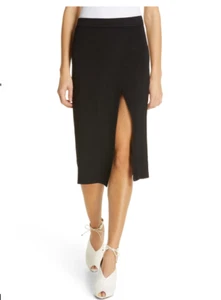 $295 JONATHAN SIMKHAI Women's Eyelet Rib Wrap Pencil Skirt - Size M - Picture 1 of 7
