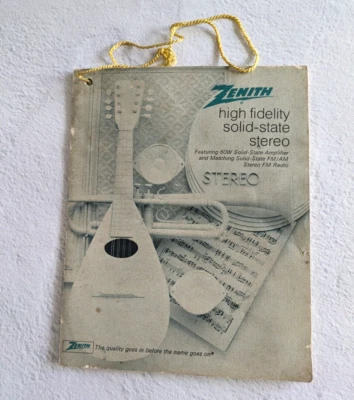 Zenith high fidelity solid-state stereo 60W Amp Adverting  booklet Vintage - Image 1 of 4
