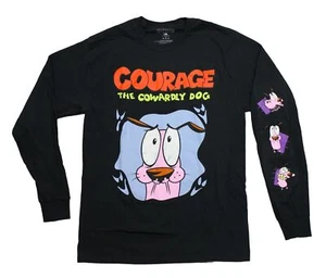 Courage the Cowardly Dog Mens Long Sleeve T-Shirt - Hands over Mouth - Picture 1 of 1