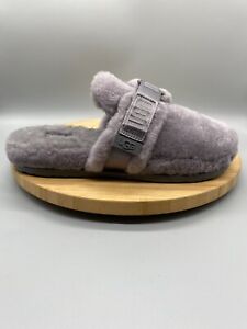 UGG Slippers Mens Size 11 Fluff IT Lamb Shearling Slide Comfort Gray 1118150
