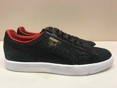 Women's 8 Puma Clyde Black Red Green 365589 01 SKU A1 - Image 1 of 3