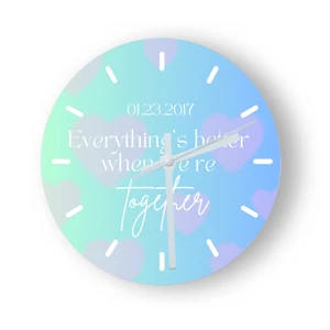 PERSONALISED ''When We Are Together'' Wall Clock Tempered Glass Best Memory Gift - Picture 1 of 8
