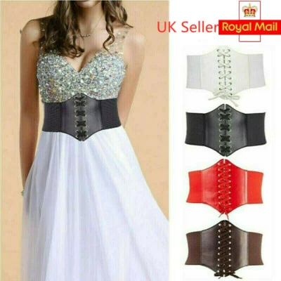 Womens Ladies Wide Corset Belt Cincher Waist Belt Elastic Stretch Body Shapewear