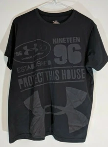 UNDER ARMOUR Youth HEAT GEAR SHIRT SS Black YXL Protect This House Tee Shirt Top - Picture 1 of 8