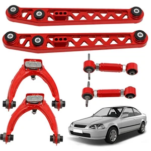 Lower Control Arm + Front & Rear Adjustable Camber Kit For 96-00 Honda Civic - Picture 1 of 13