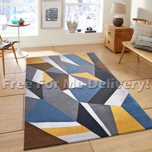 MATA HANDMADE WOOL GEOMETRIC MODERN FLOOR RUG (L) 190x280cm **FREE DELIVERY** - Foto 1 di 5