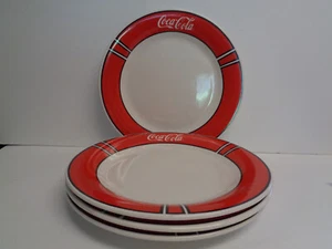 4 Coca-Cola Dinner Plates by Gibson 10-5/8" Diameter Dated 1996 - Picture 1 of 3