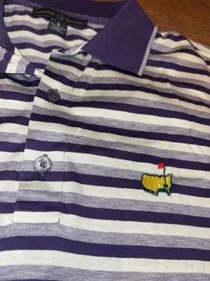 Polo Clubhouse Collection MASTERS Tech para Hombres S PEQUEÑO Rayas Golf Hecho en Italia Foto 1 de 4