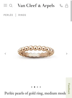 Van Cleef And Arpels Perlée ring In Rose Gold , medium model, 18K Size 54 - Image 1 of 4