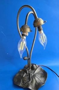 Lily Pad Base Portable Metal Table Lamp Light Gooseneck 16.5” No Shades - Picture 1 of 9