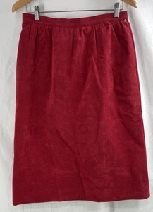 Vintage mittellanger Ultra Wildleder roter Rock Adolf Schuman I.Magin Small Medium - Bild 1 von 6