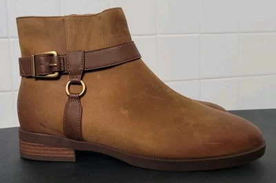 Botín Vionic Rhiannon Talla 7.5 Marrón Coñac Cuero Nubuck Repelente al Agua Foto 1 de 4