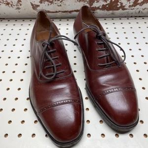 Salvatore Ferragamo Schuhe Herren 10,5 EE Braun Leder Schnürschuhe Kappe Zehe ITALIEN - Bild 1 von 23