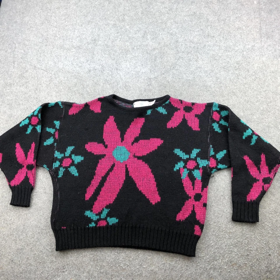 Suéter Vintage Western Connection Mujer Grande Tejido Floral Hecho en Gran Bretaña Años 80 Foto 1 de 4