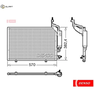 CONDENSER AIR CONDITIONING DCN10050 FOR FORD P4JB/P4JA/P4JD/P4JC/XMJB 1.0L 3cyl - Picture 1 of 10