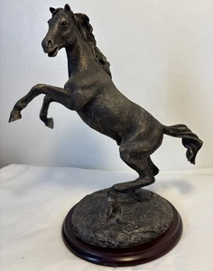 Horse Figurine. Bronze Coloured On Plinth. Leonardo - Picture 1 of 8