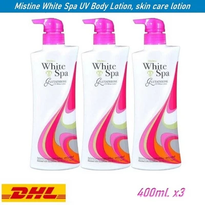 Loción Corporal Blanqueadora Mistine White Spa UV 400ml x3, Piel Suave Radiante Foto 1 de 4