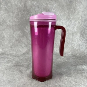 Aladdin eCycle Insulated Travel Coffee Mug 16 oz Pink/Purple W/ Lid & Handle - Picture 1 of 10