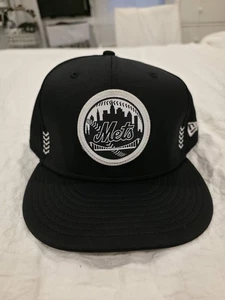 New York Mets schwarz & weiß 59FIFTY eng anliegende Mütze - Größe 7 5/8 (New Era) - Bild 1 von 4