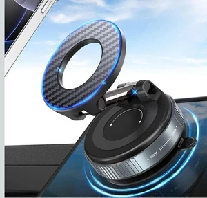 Vacuum Magnetic Phone Holder for Car - Suction Phone Mount 360°Rotatable - Zdjęcie 1 z 8