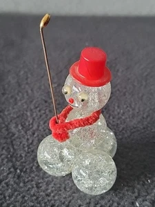 Glass Balls Snow Man With Golf Club - Picture 1 of 4
