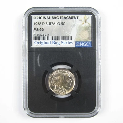 1938 D Buffalo Nickel MS 66 NGC 5c Original Bag Fragment SKU:I14589 - Image 1 of 4